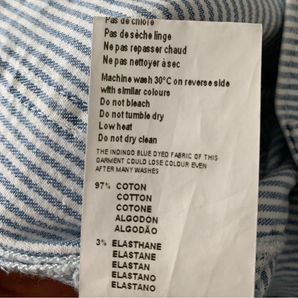 RARE Seafarer Circe High Waisted Blue Pinstripe Stretch Vintage Dungaree 27 - Picture 10 of 16